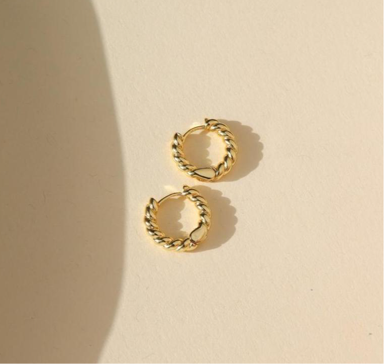 Token Croissant Huggie Hoops