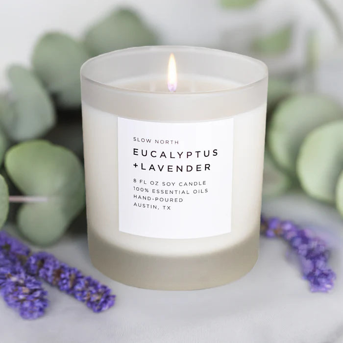 SLOW NORTH | Eucalyptus + Lavender Frosted Candle
