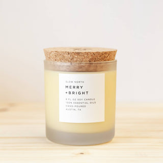 Merry & Bright Frosted Candle | Slow North