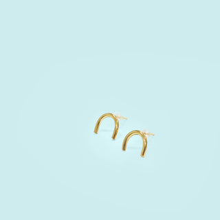 Brass Arc Stud Earrings | Swahili Coast Design